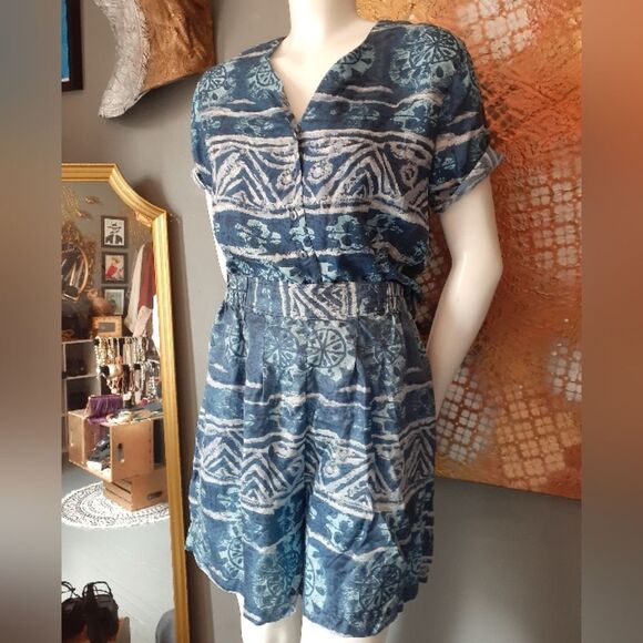 Vintage 100% Silk Blue Patterned Co-Ord Set - Picture 11 of 14